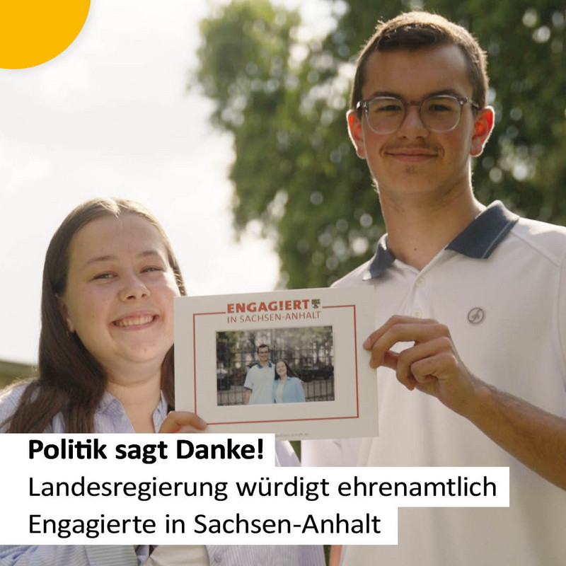 Das Bild zeigt das Cover zur Ehrenamtsveranstaltung "Politik sagt Danke!"