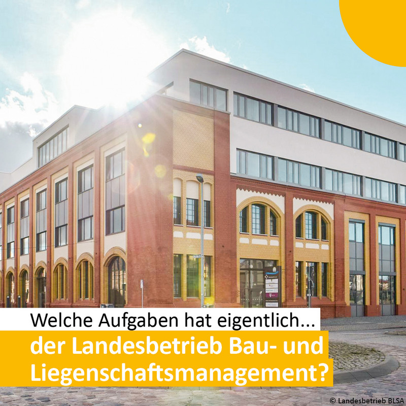 Das Bild zeigt das Hauptgebäude des Landesbetrieb Bau- und Liegenschaftsmanagement.