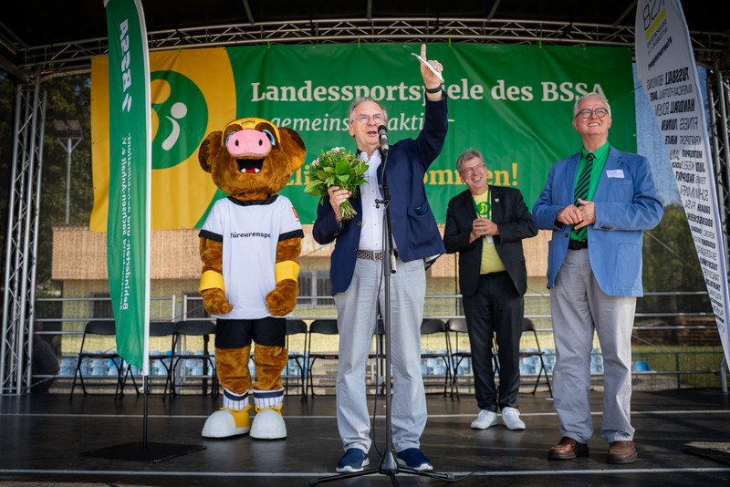 Ministerpräsident Dr. Reiner Haseloff eröffnet die 33. Landessportspiele des Behinderten- und Rehabilitations-Sportverbandes Sachsen-Anhalt e. V. in Wittenberg.