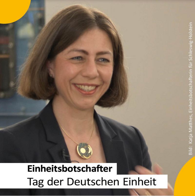 Das Bild zeigt zeigt eine Einheitsbotschafterin.